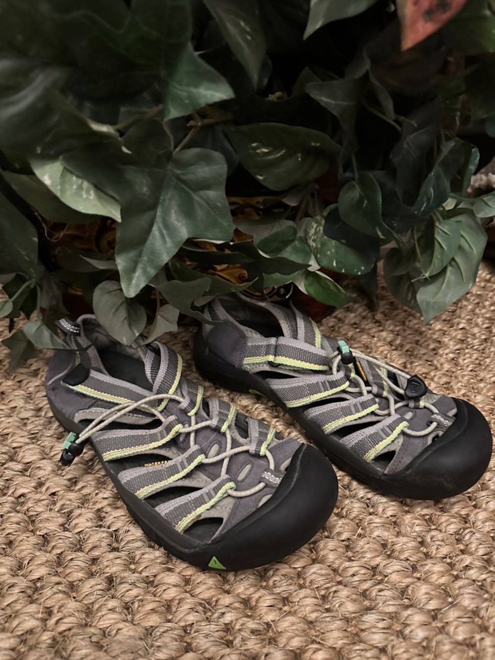 Keen Gray Sandals with Yellow-Green Accents - Picture 3 of 4